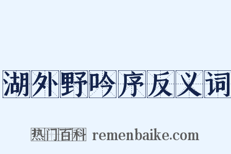 湖外野吟序反义词是什么意思的图片